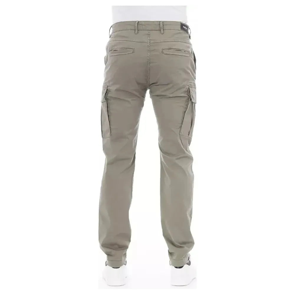 Baldinini Trend Beige Cotton Men Cargo Pant Baldinini Trend