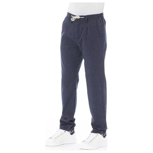 Baldinini Trend Blue Cotton Men Chino Pant Baldinini Trend