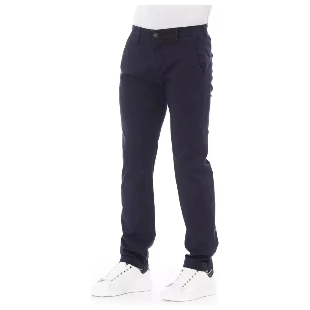 Baldinini Trend Blue Cotton Men Chino Trouser Baldinini Trend