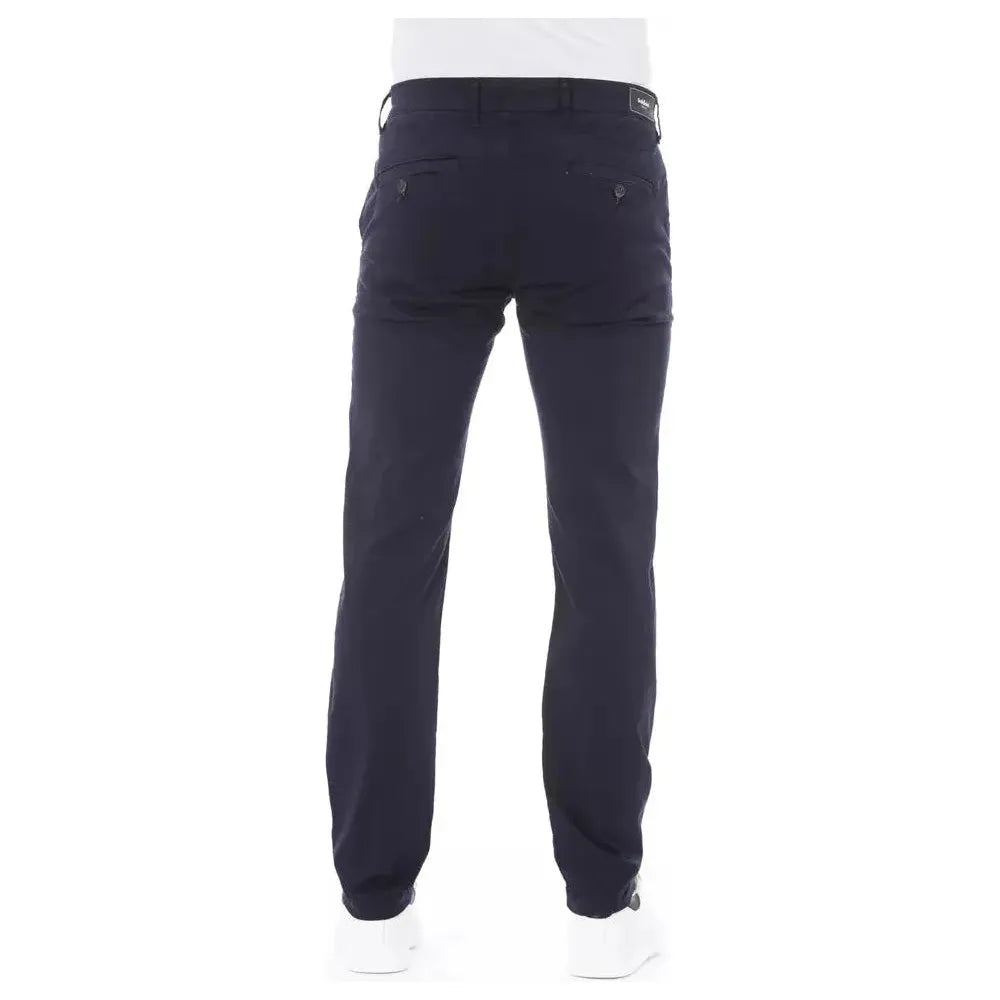 Baldinini Trend Blue Cotton Men Chino Trouser Baldinini Trend