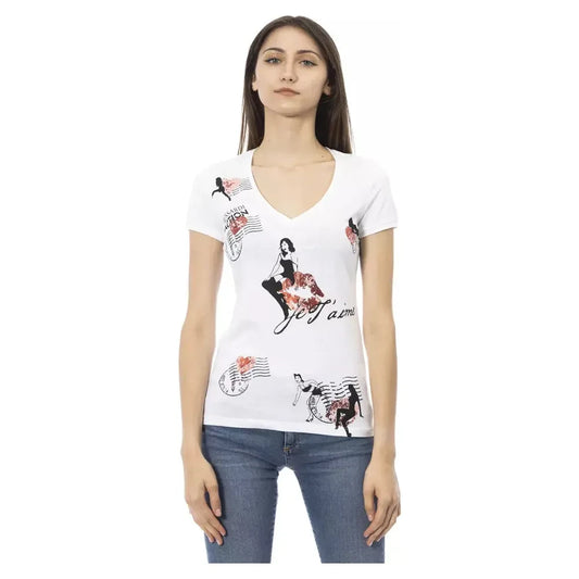 Trussardi Action White Cotton Women Top Trussardi Action