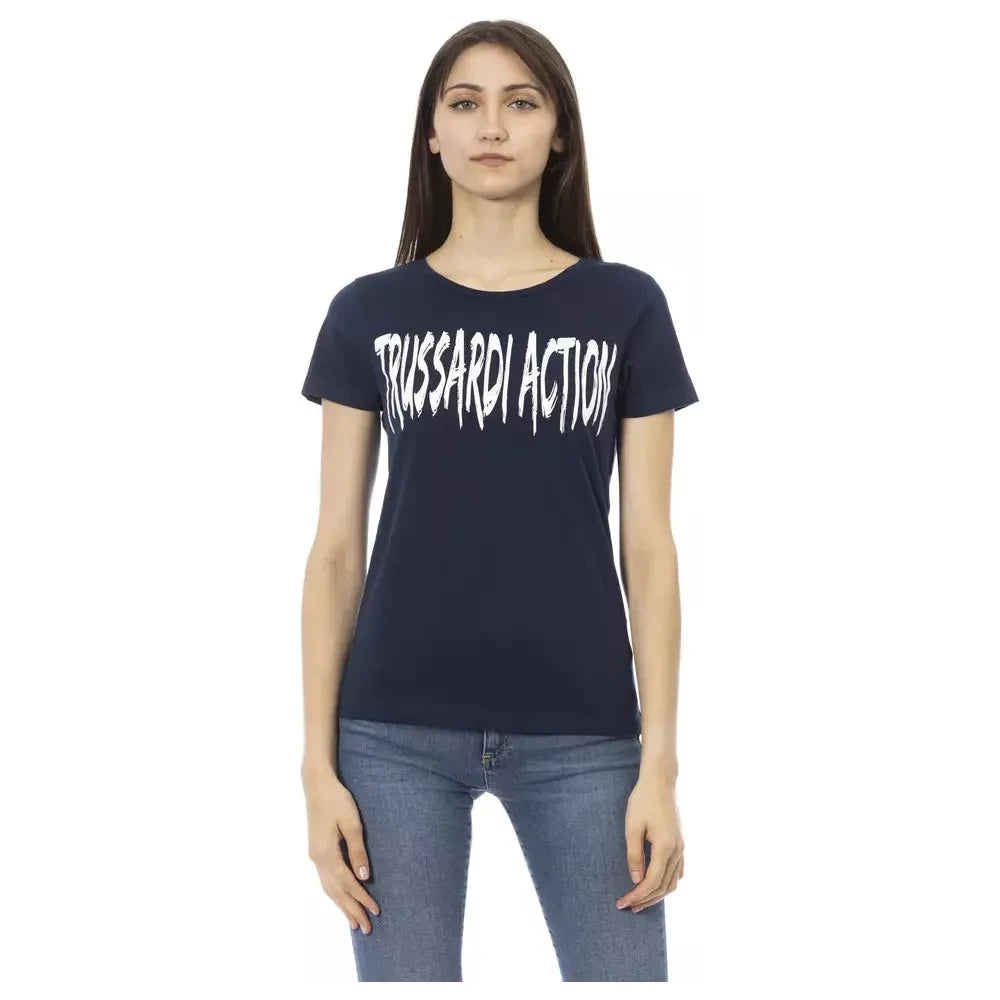 Trussardi Action Blue Cotton Women T-Shirt Trussardi Action