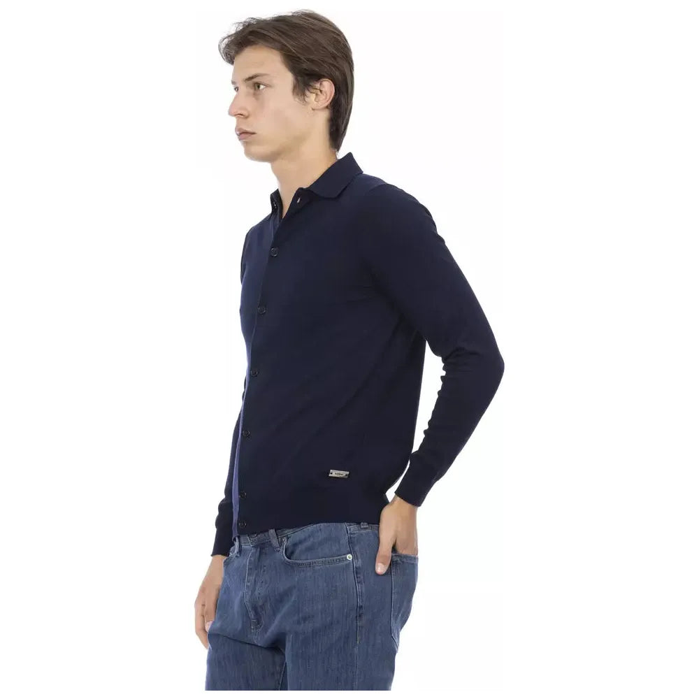 Baldinini Trend Blue Cotton Men Shirt Baldinini Trend