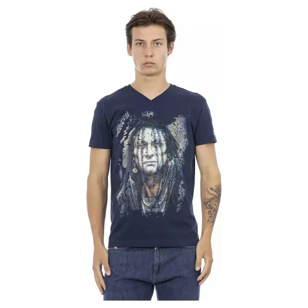 Trussardi Action Blue Cotton Men T-Shirt Trussardi Action