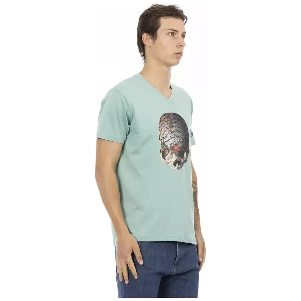 Trussardi Action Green Cotton Men T-Shirt Trussardi Action