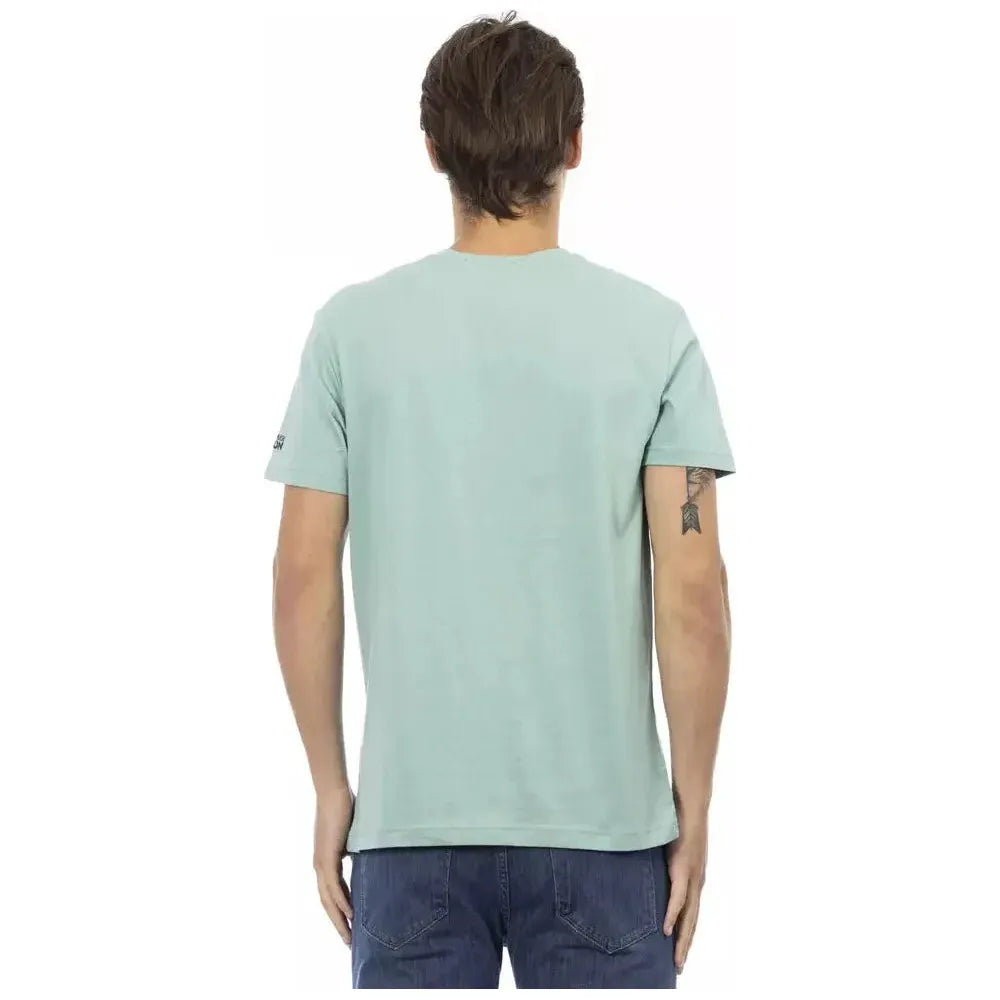 Trussardi Action Green Cotton Men T-Shirt Trussardi Action