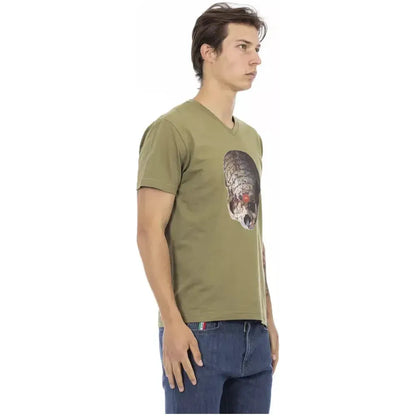 Trussardi Action Green Cotton Men T-Shirt