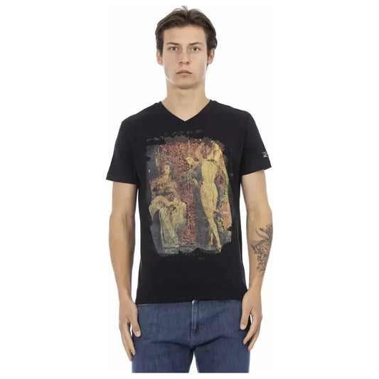 Trussardi Action Black Cotton Men T-Shirt Trussardi Action