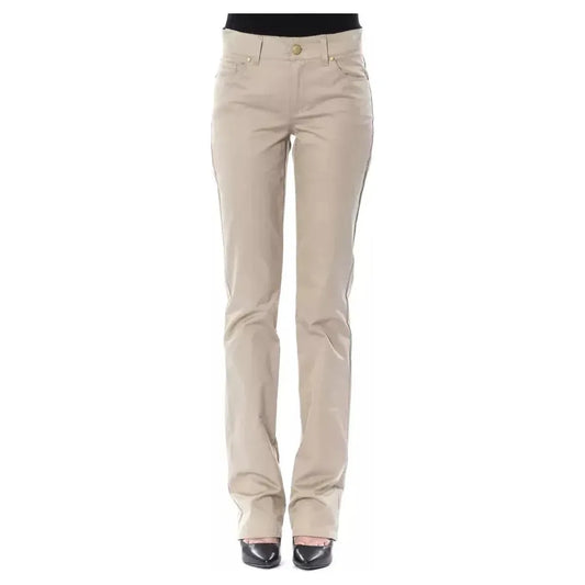 BYBLOS Beige Cotton Women Pants BYBLOS