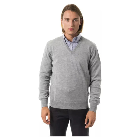 Uominitaliani Gray Wool Men Sweater Uominitaliani