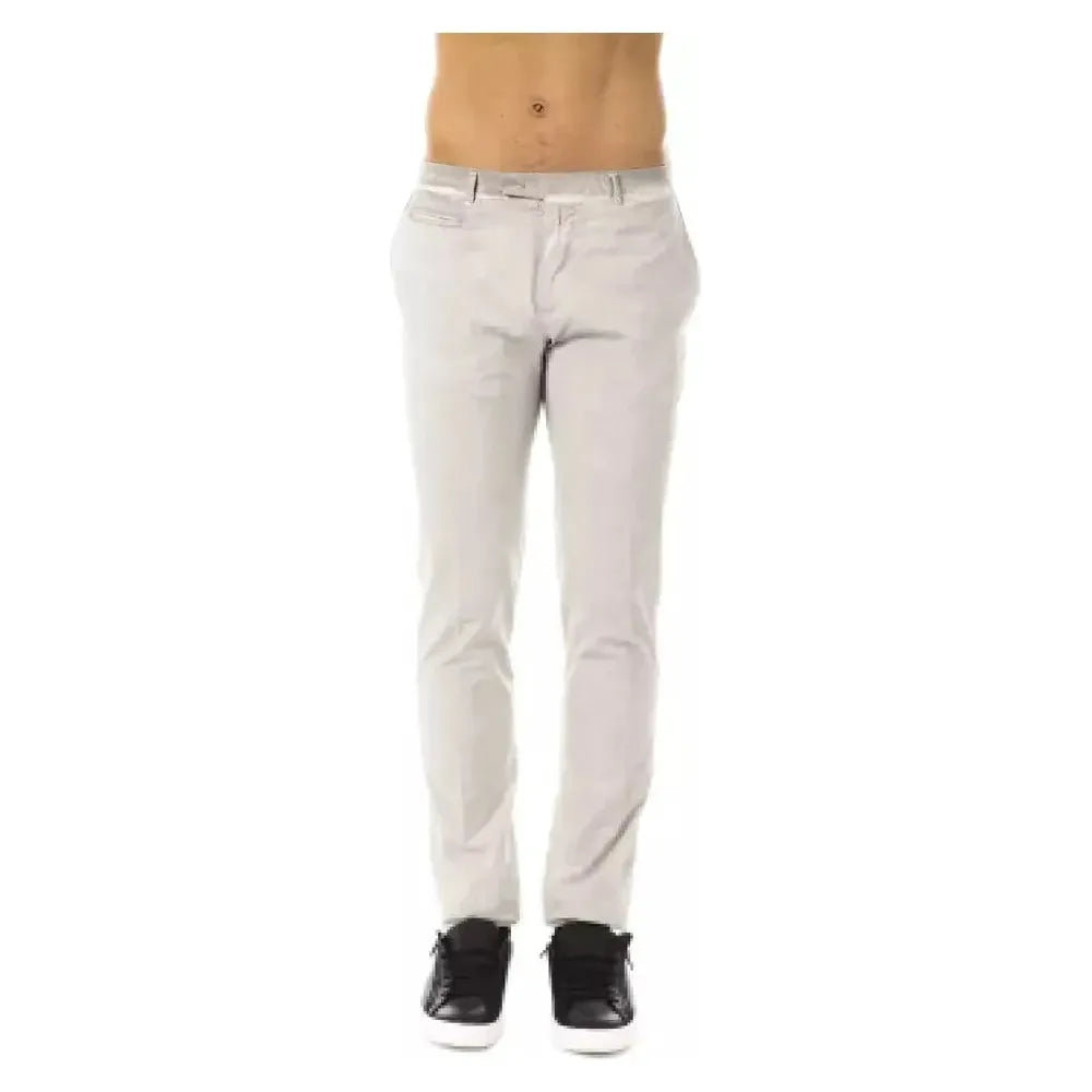 Uominitaliani Gray Cotton Men Pant Uominitaliani