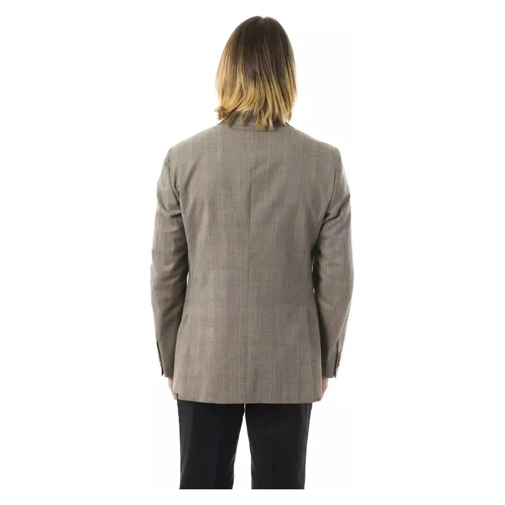 Uominitaliani Gray Wool Mens Blazer