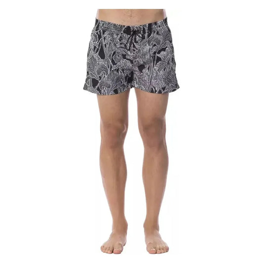 Roberto Cavalli Sport Black Polyester Men's Swimwear