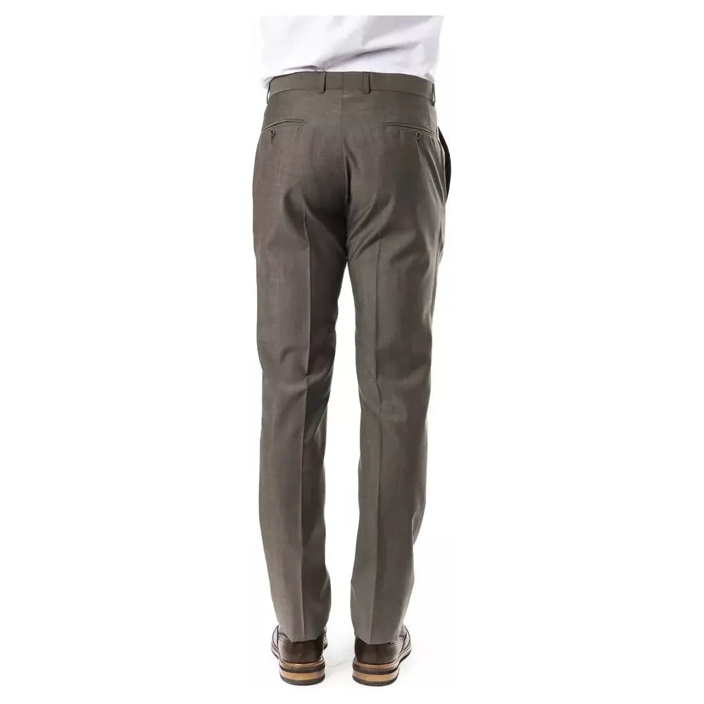 Uominitaliani Gray Woolen Men Pant Uominitaliani