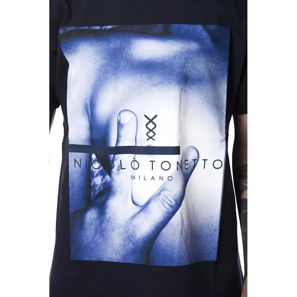 Nicolo Tonetto Blue Cotton Men T-Shirt Nicolo Tonetto