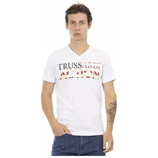 Trussardi Action White Cotton Men T-Shirt Trussardi Action