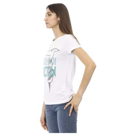 Trussardi Action White Cotton Women Top Trussardi Action