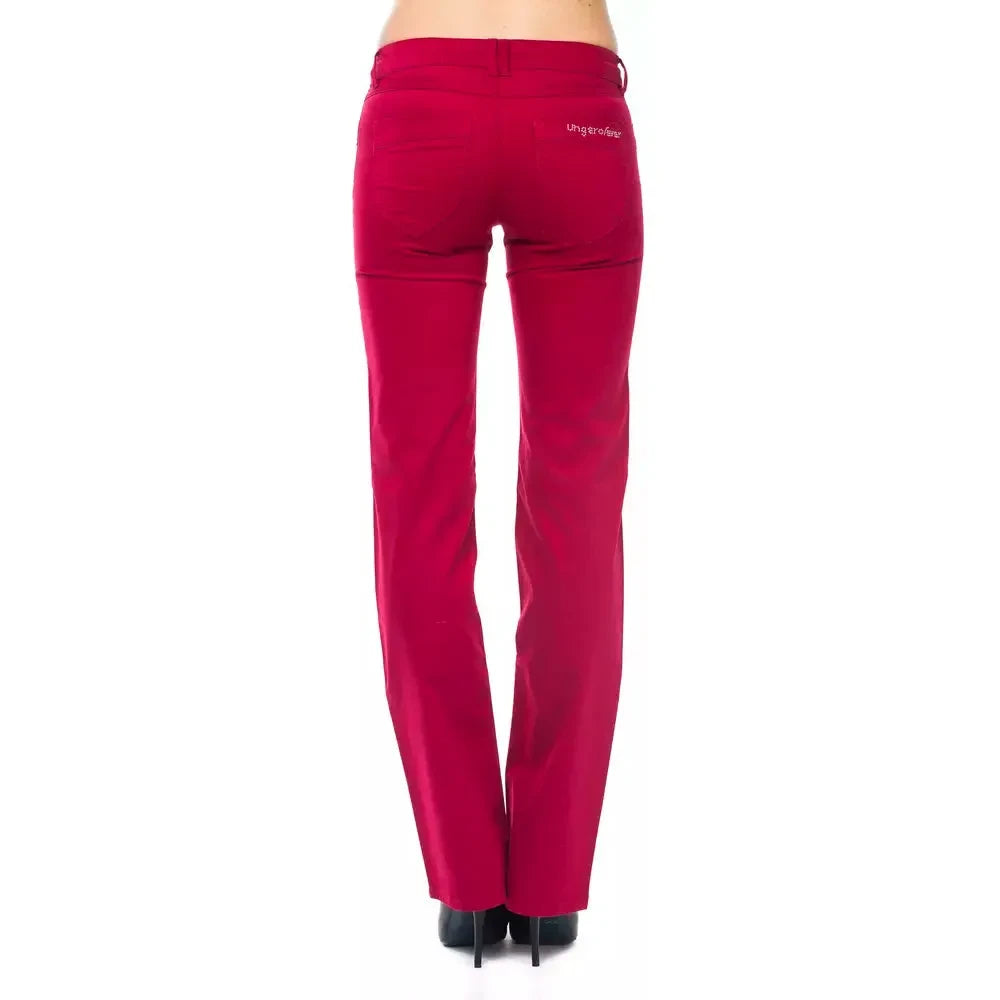 Ungaro Fever Red Cotton Women Pants Ungaro Fever