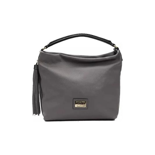 Pompei Donatella Gray Leather Women Shoulder Bag