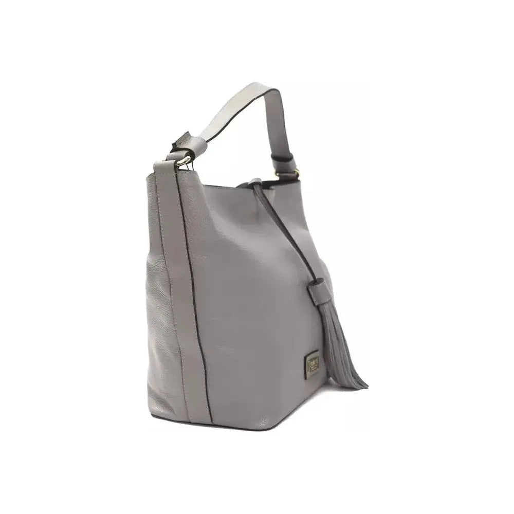 Pompei Donatella Gray Leather Women Shoulder Bag