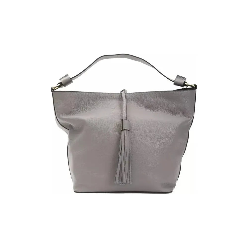 Pompei Donatella Gray Leather Women Shoulder Bag