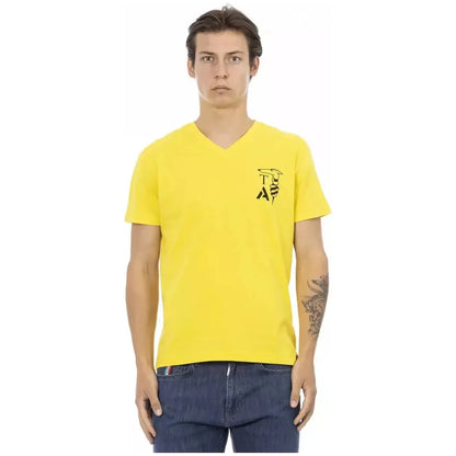 Trussardi Action Yellow Cotton Men T-Shirt
