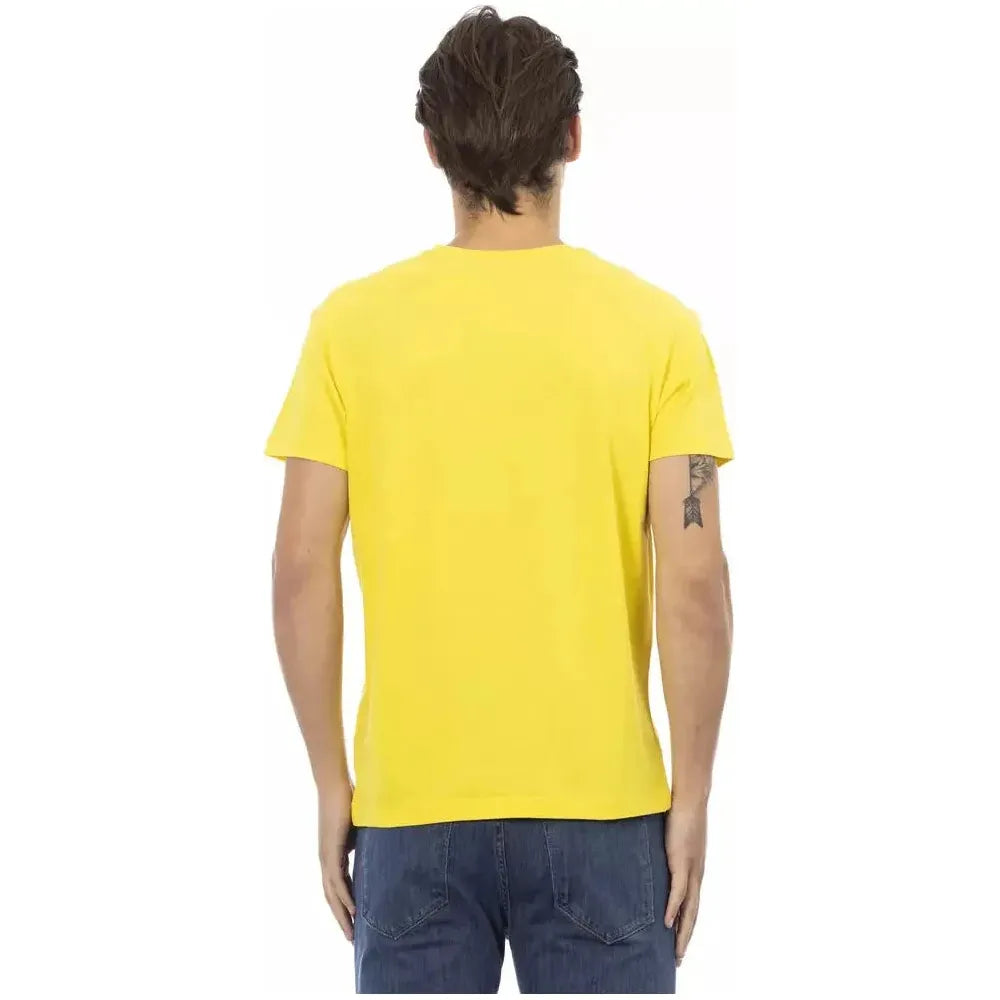 Trussardi Action Yellow Cotton Men T-Shirt Trussardi Action