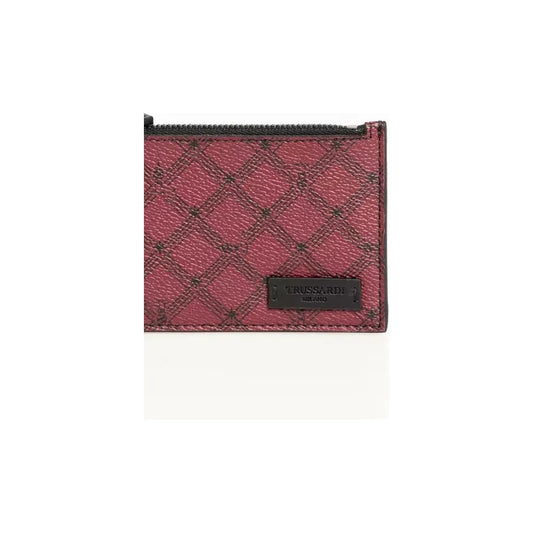 Trussardi Red Crespo Leather Men Wallet Wallet Trussardi