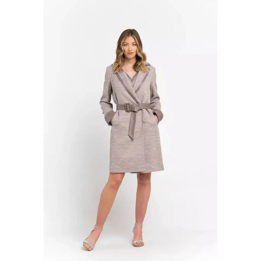 Trussardi Beige Cotton Women Coat Dress Trussardi