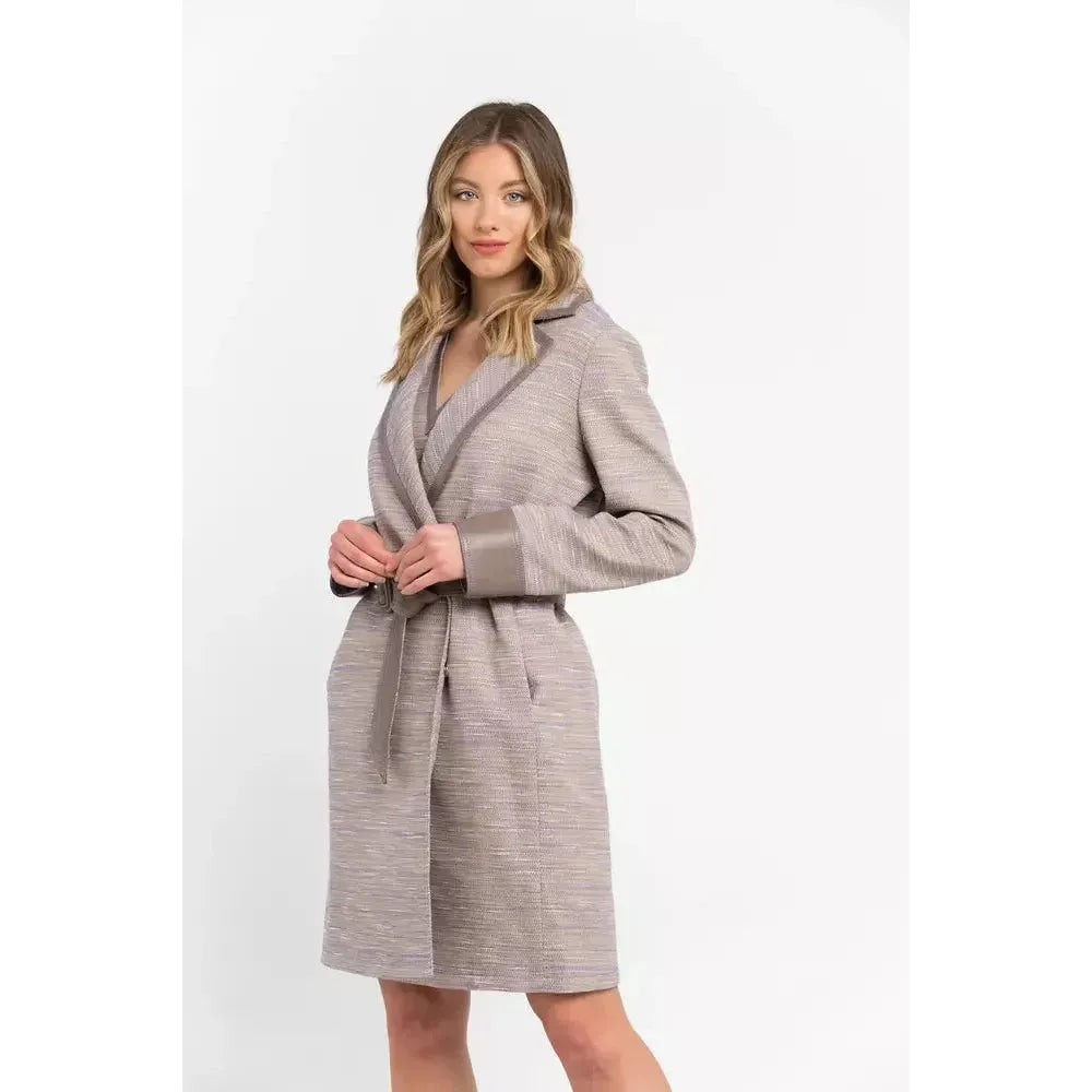 Trussardi Beige Cotton Women Coat Dress Trussardi