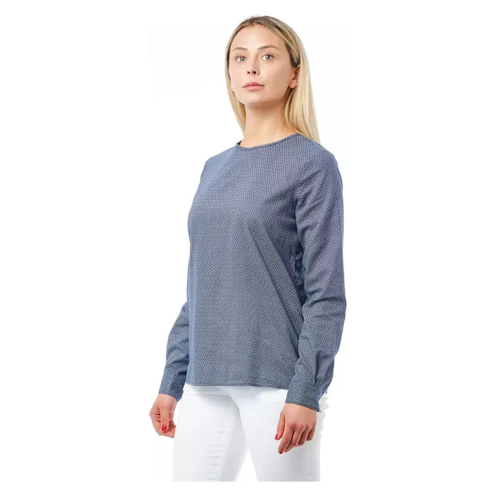 Bagutta Blue Cotton Women Shirt WOMAN TOPS AND SHIRTS Bagutta