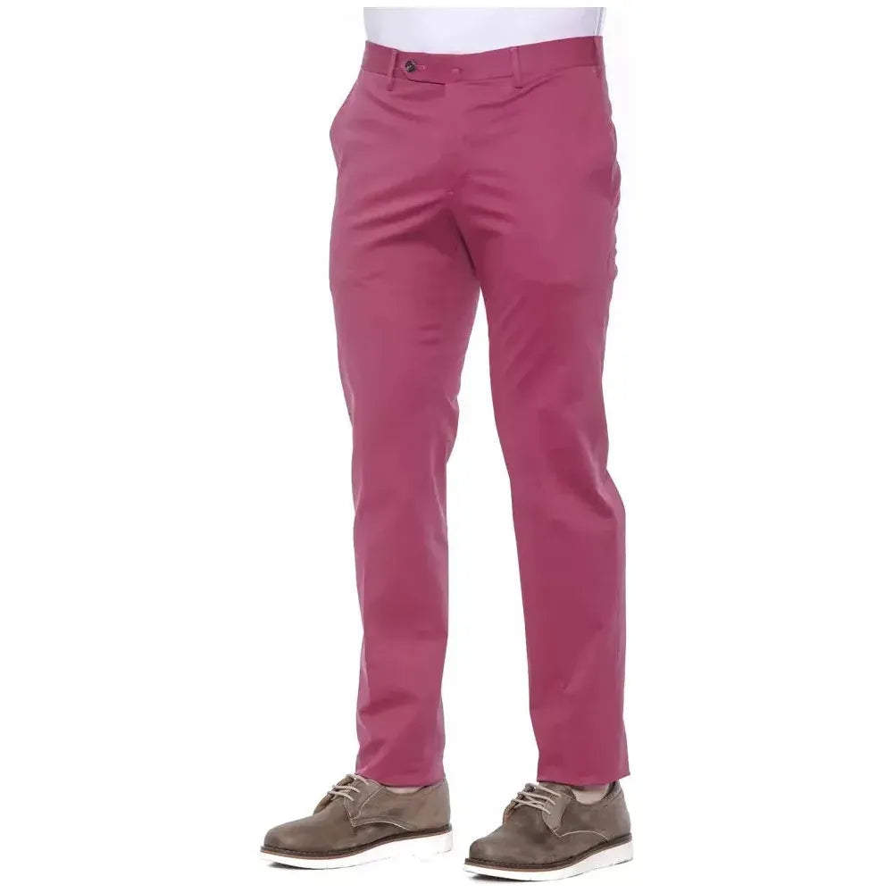 PT Torino Fuchsia Cotton Men Trouser