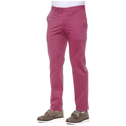 PT Torino Fuchsia Cotton Men Trouser