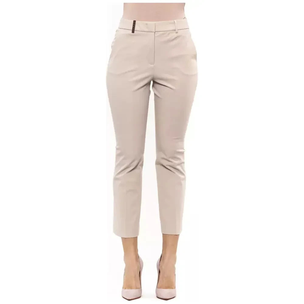 Peserico Beige Cotton Women Trouser Jeans & Pants Peserico