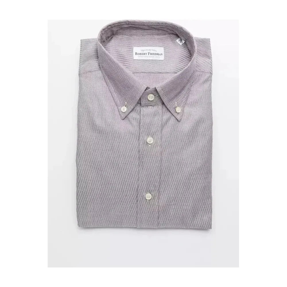 Robert Friedman Beige Cotton Men Shirt
