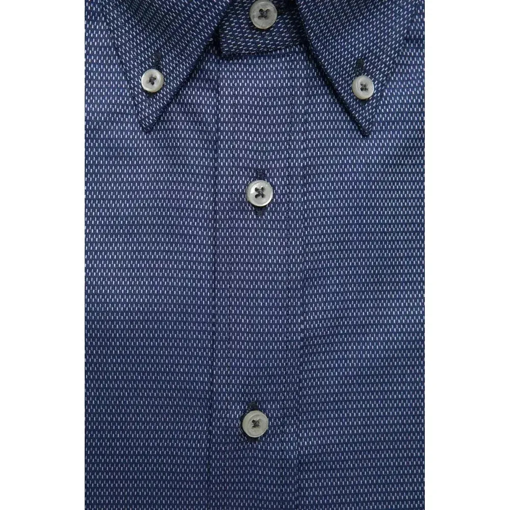 Robert Friedman Blue Cotton Men Shirt Robert Friedman