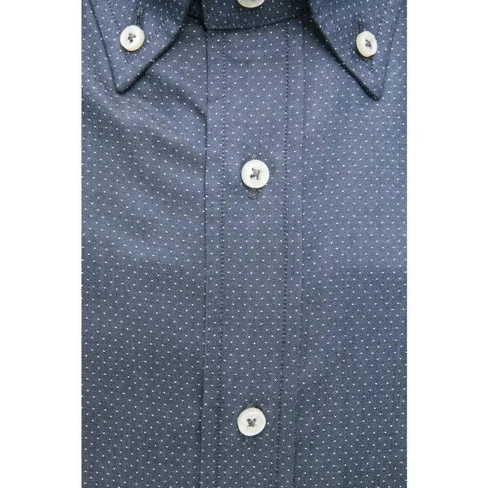 Robert Friedman Blue Cotton Men Shirt Robert Friedman