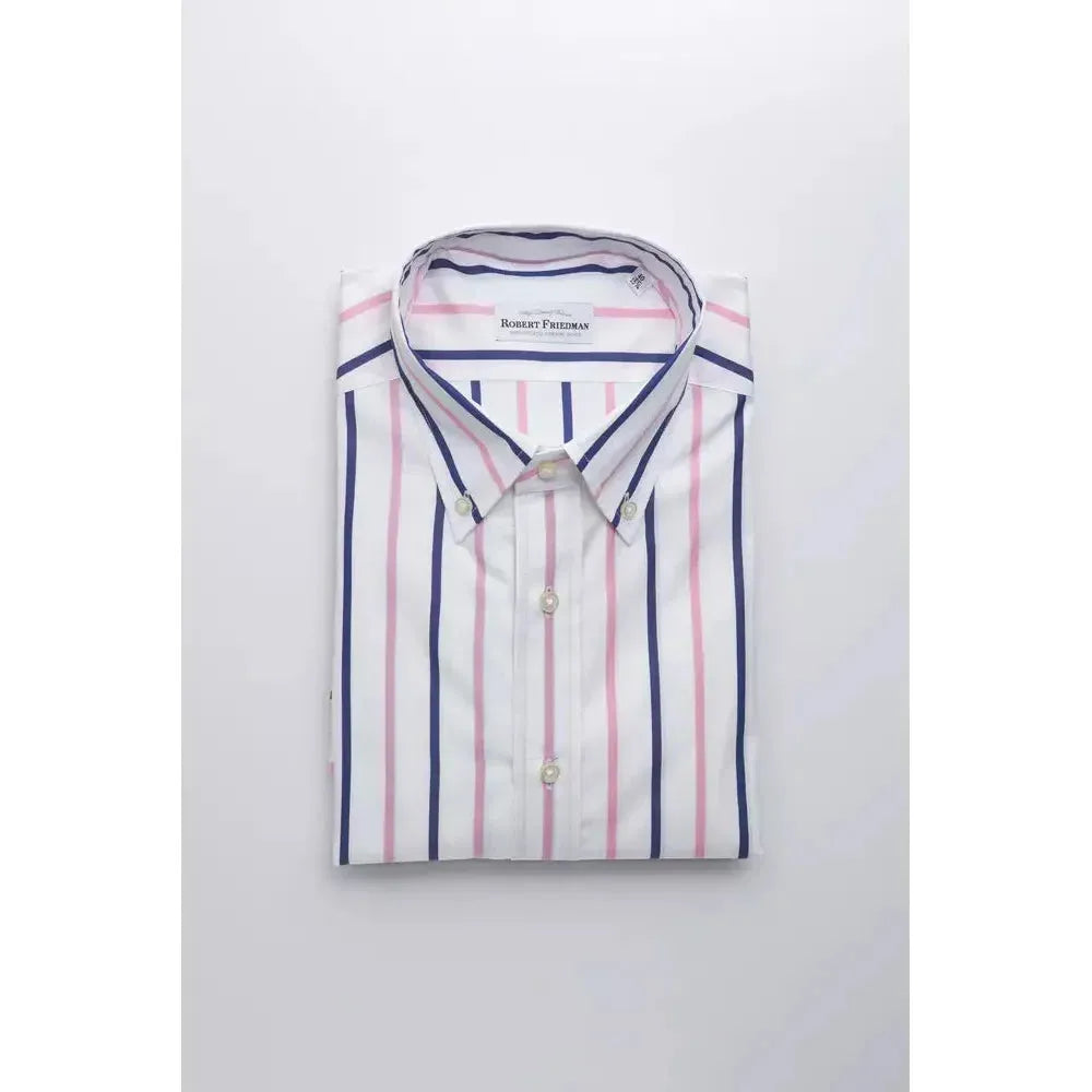 Robert Friedman White Cotton Men Shirt