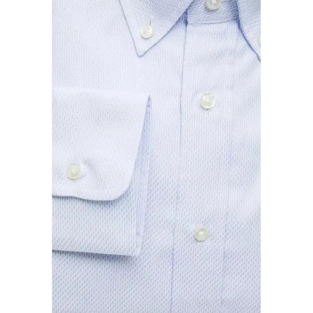 Robert Friedman Light Blue Cotton Men Shirt