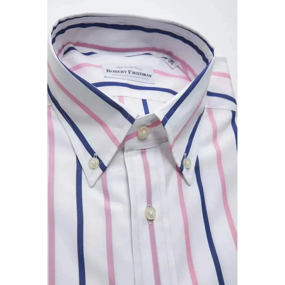 Robert Friedman White Cotton Men Shirt