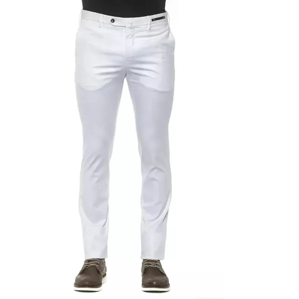 PT Torino White Cotton Men Trouser