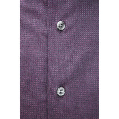 Robert Friedman Burgundy Cotton Men Shirt