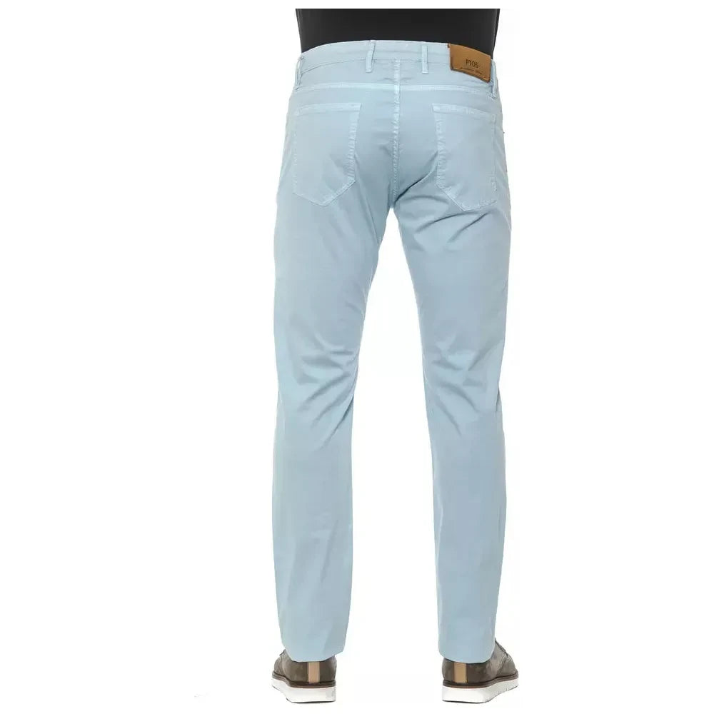 PT Torino Light Blue Cotton Mens Trouser PT Torino