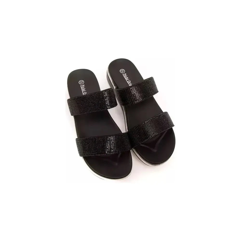 Péché Originel Black Textile Sandal