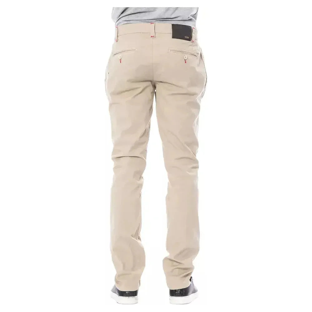 Verri Beige Cotton Men Chino Pant Verri