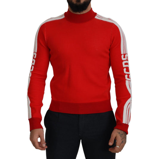 GCDS Elegant Red Pullover Sweater for Men GCDS