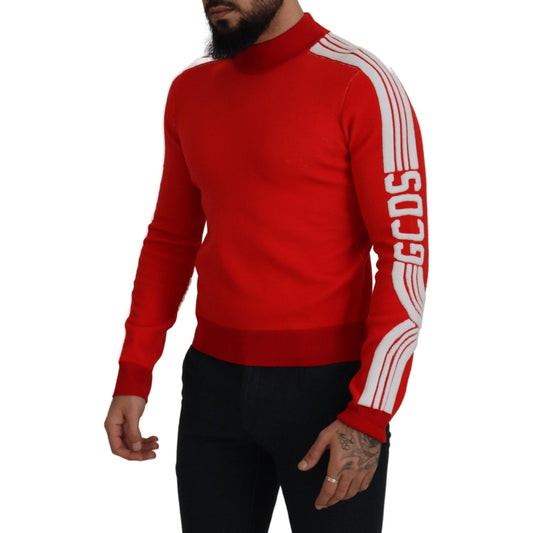 GCDS Elegant Red Pullover Sweater for Men GCDS