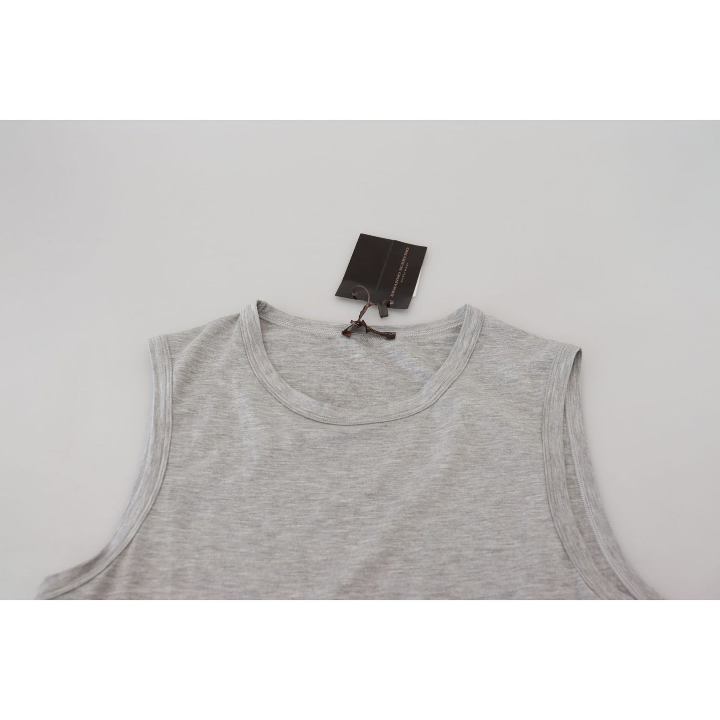 Ermanno Scervino Grey Sleeveless Men Pullover T-shirt