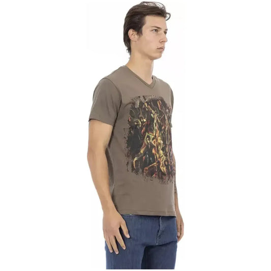 Trussardi Action Brown Cotton Men T-Shirt Trussardi Action