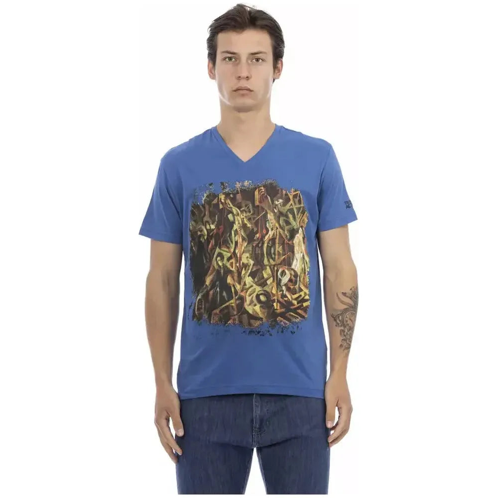 Trussardi Action Blue Cotton Men T-Shirt Trussardi Action